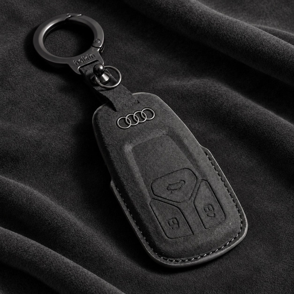 Valenci Keys Audi suede key cover — Type A, Black