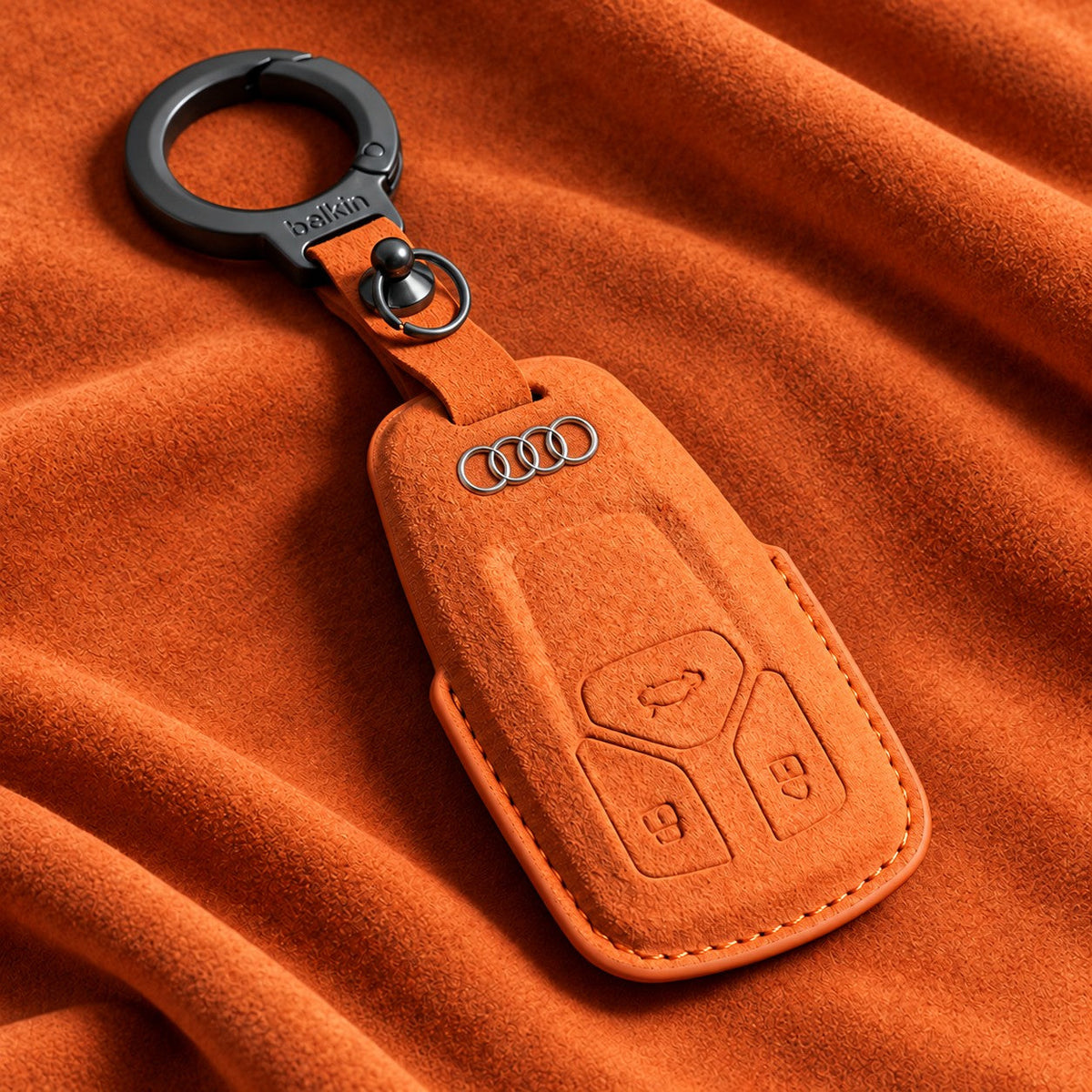 Valenci Keys Audi suede key cover — Type A, Orange