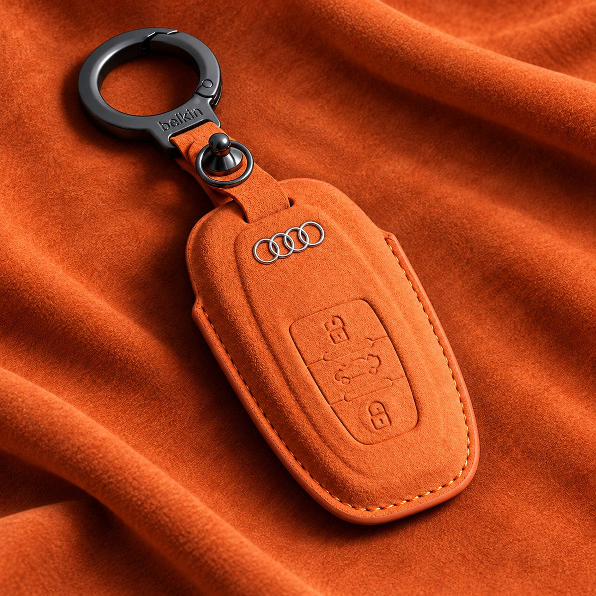 Valenci Keys Audi suede key cover — Type B, Orange