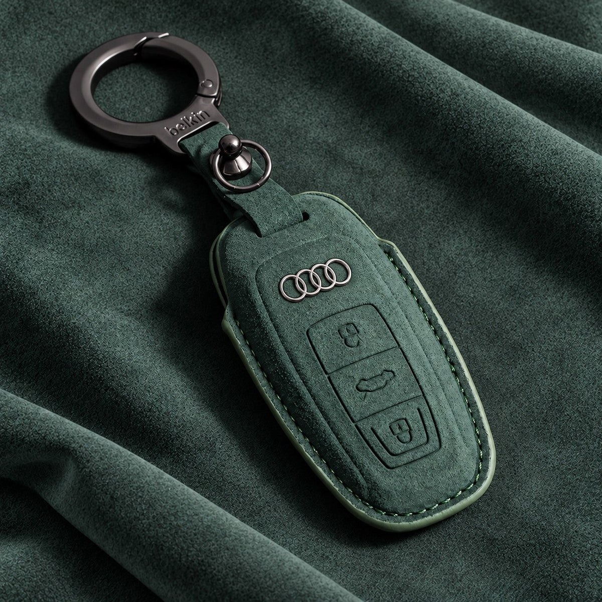 Valenci Keys Audi suede key cover — Type C, Green