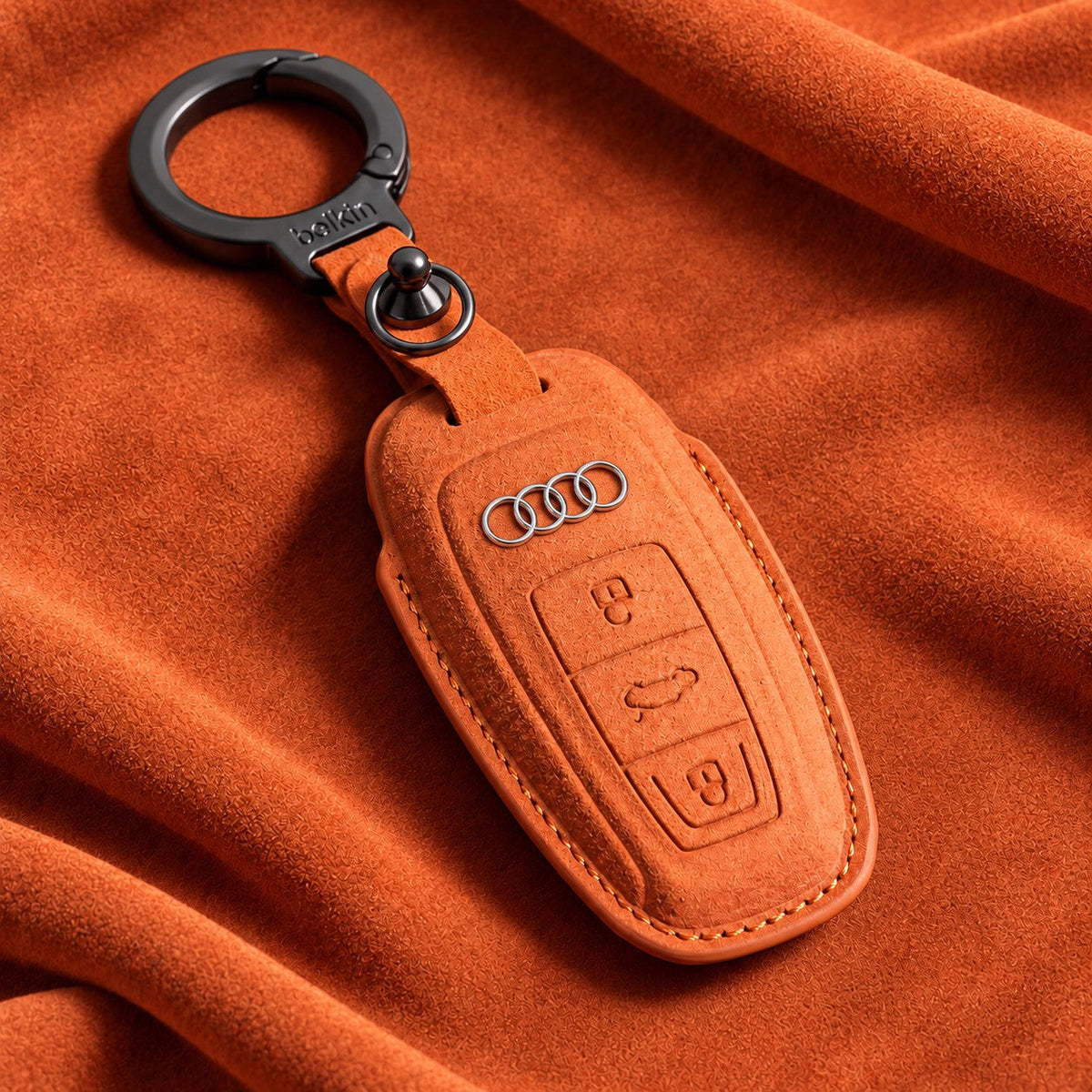 Valenci Keys Audi suede key cover — Type C, Orange