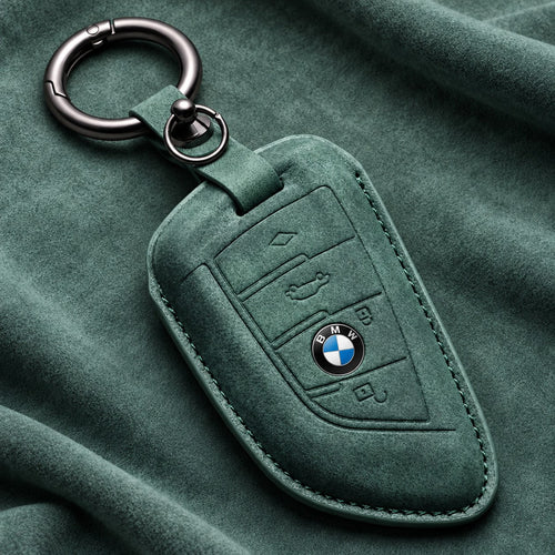 Valenci Keys BMW suede key cover — Type B, Olive Green