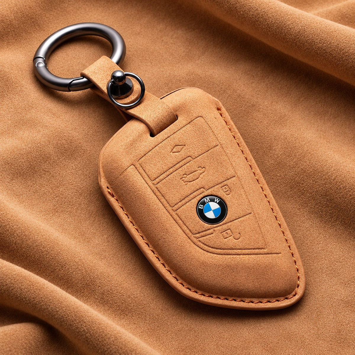 Valenci Keys BMW suede key cover — Type B, Tan