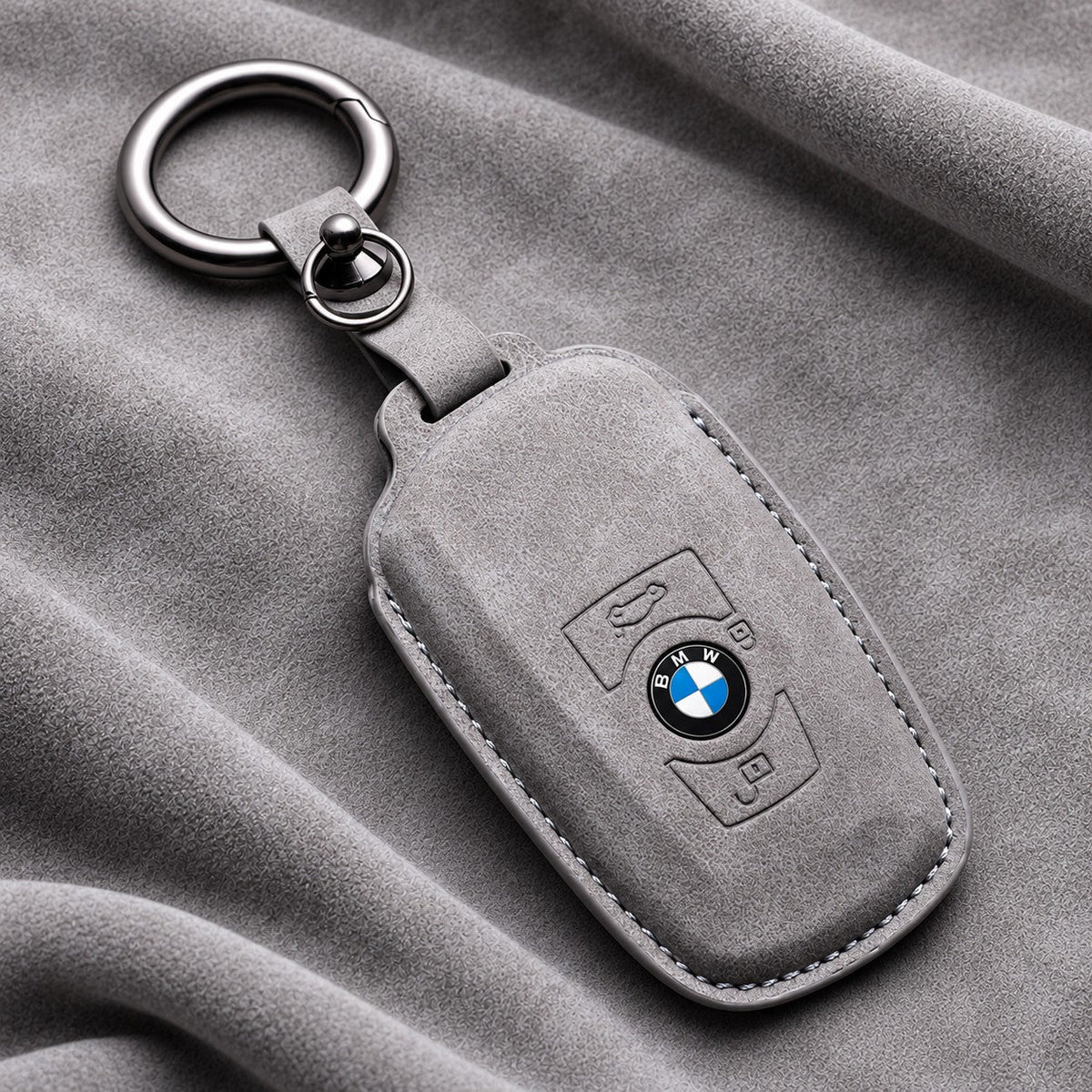 Valenci Keys BMW suede key cover — Type C, Gray