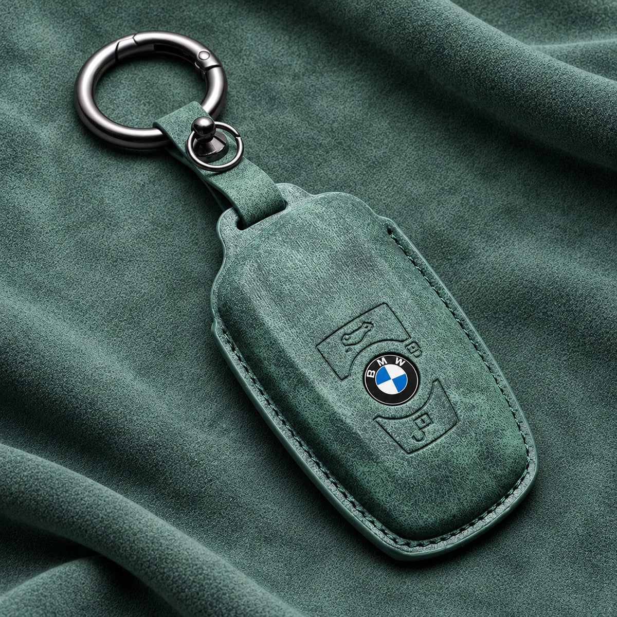 Valenci Keys BMW suede key cover — Type C, Olive Green