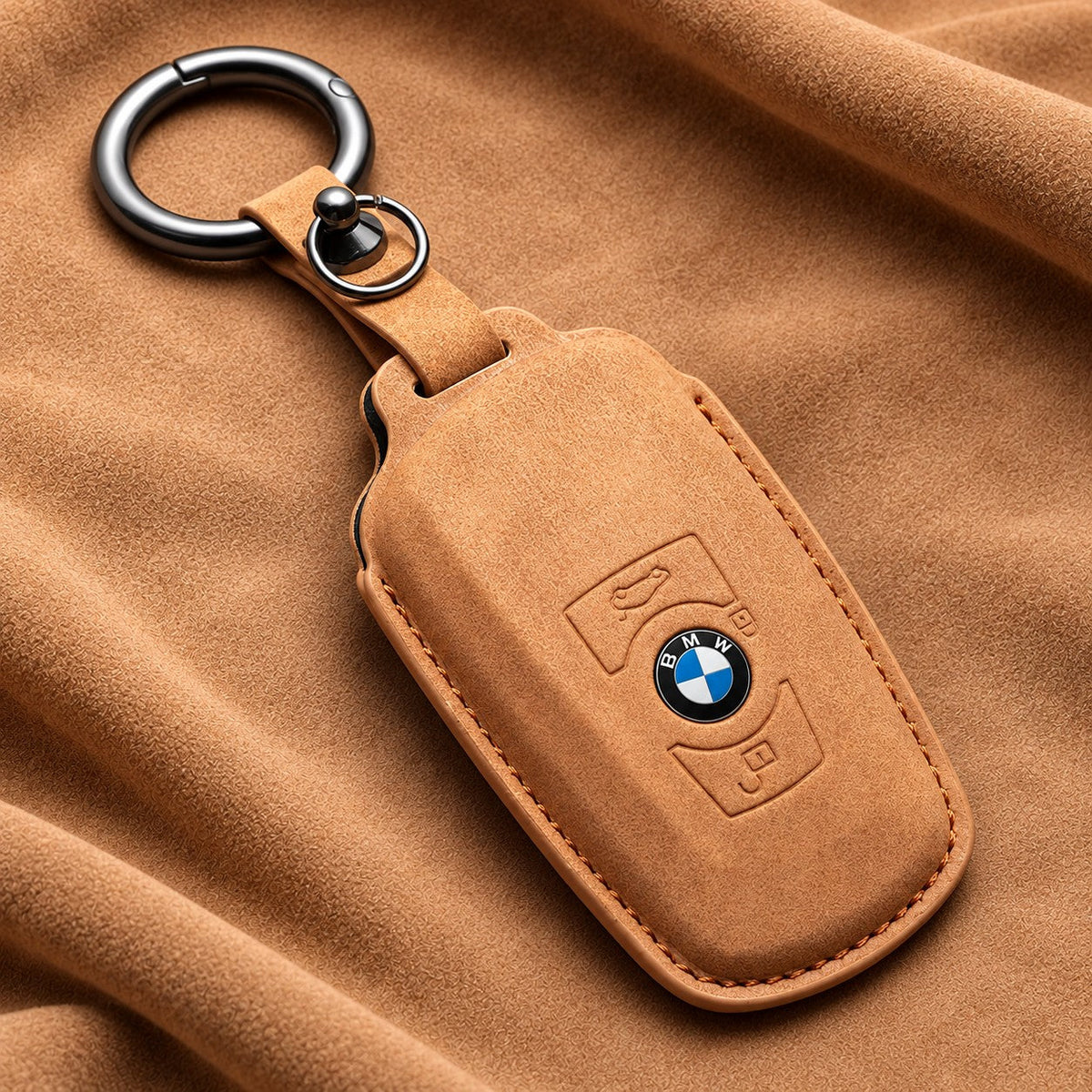 Valenci Keys BMW suede key cover — Type C, Tan