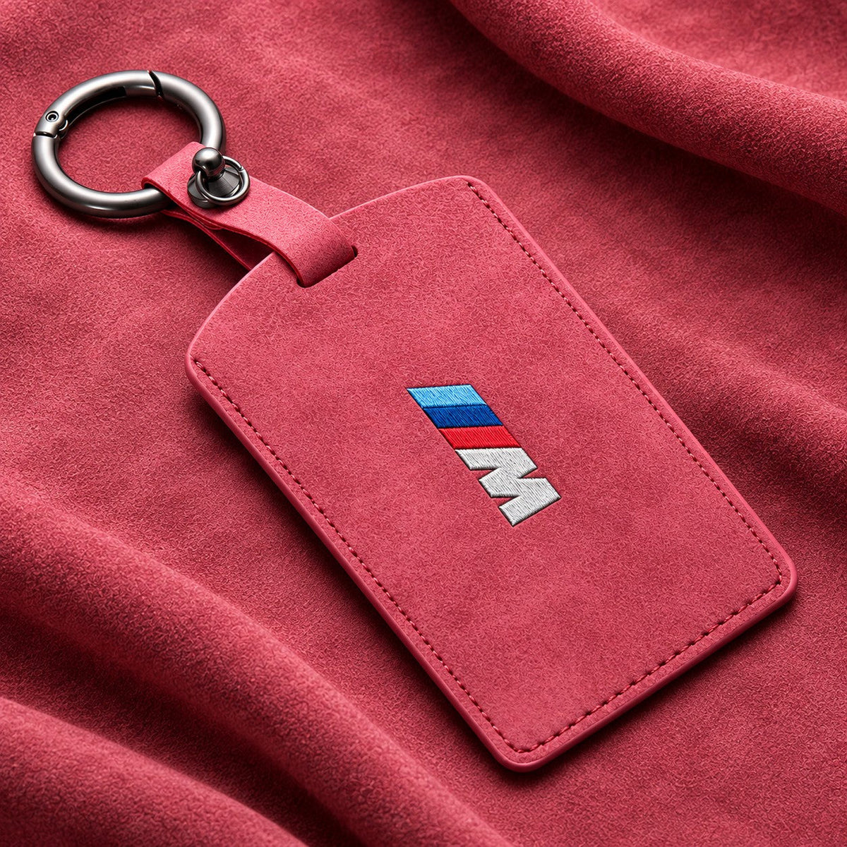 Valenci Keys BMW suede key cover — Type E, Volcanic Red