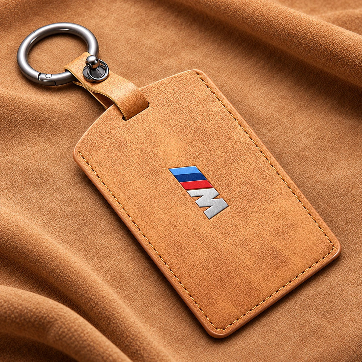 Valenci Keys BMW suede key cover — Type E, Tan
