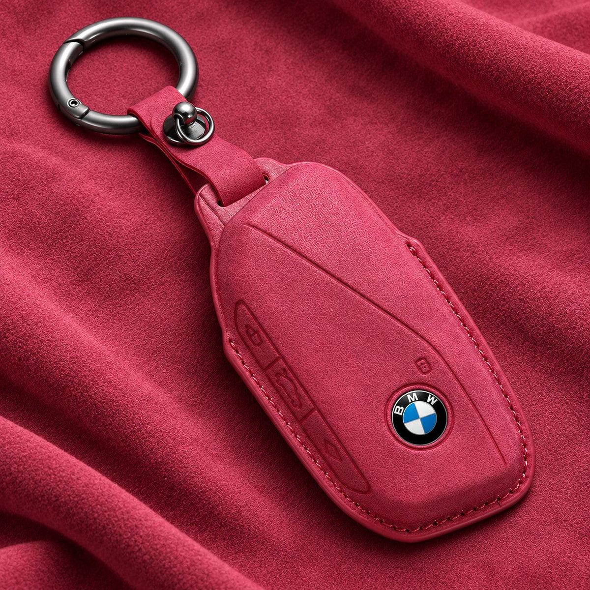 Valenci Keys BMW suede key cover — Type G, Volcanic Red