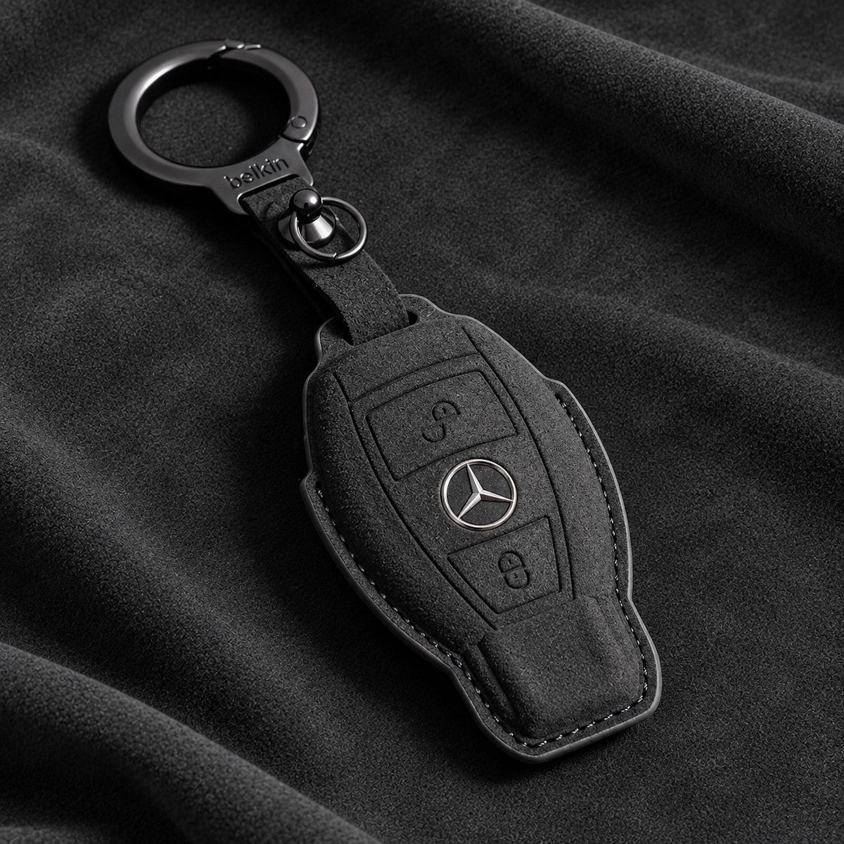 Valenci Keys Mercedes-Benz suede key cover — Type A, Black