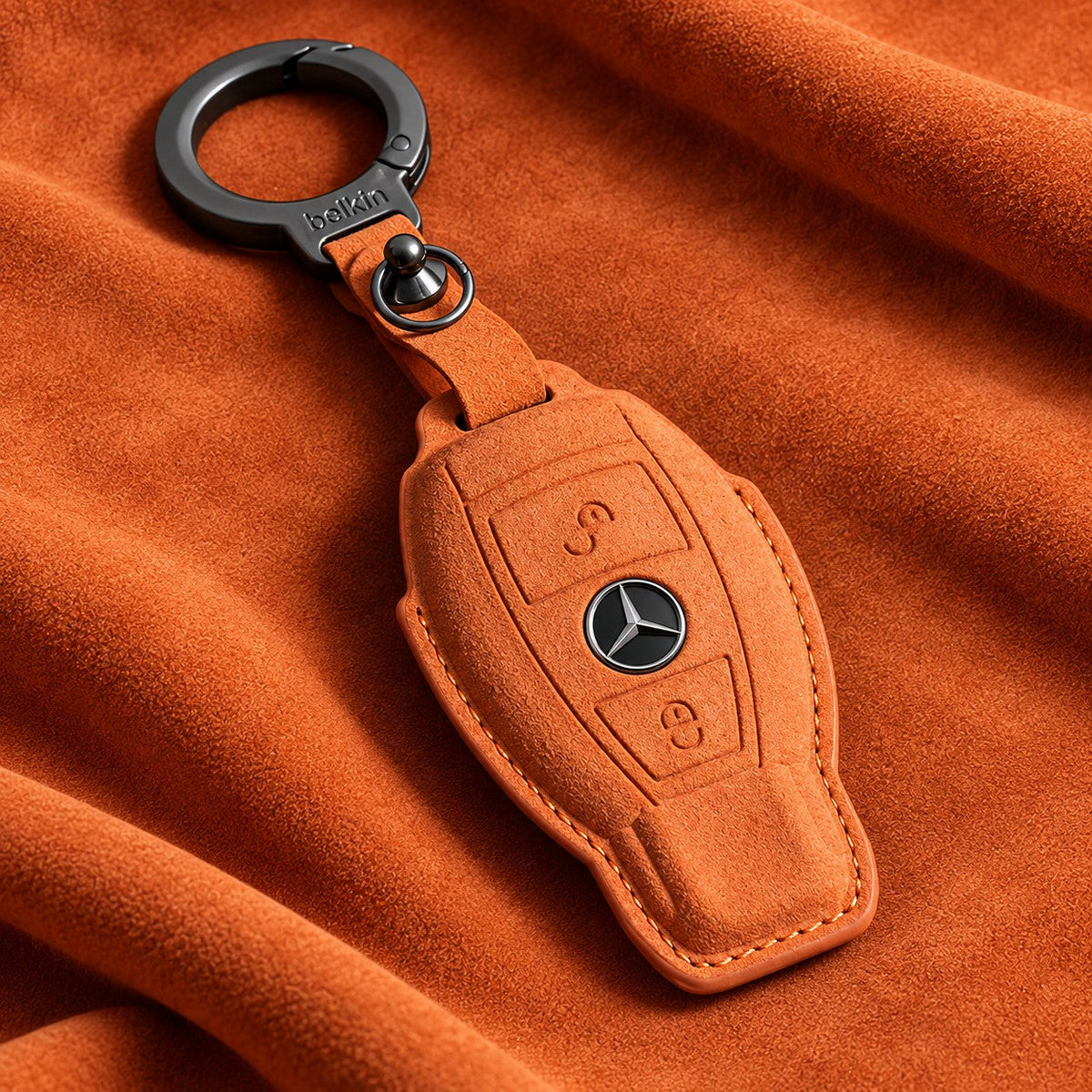 Valenci Keys Mercedes-Benz suede key cover — Type A, Orange