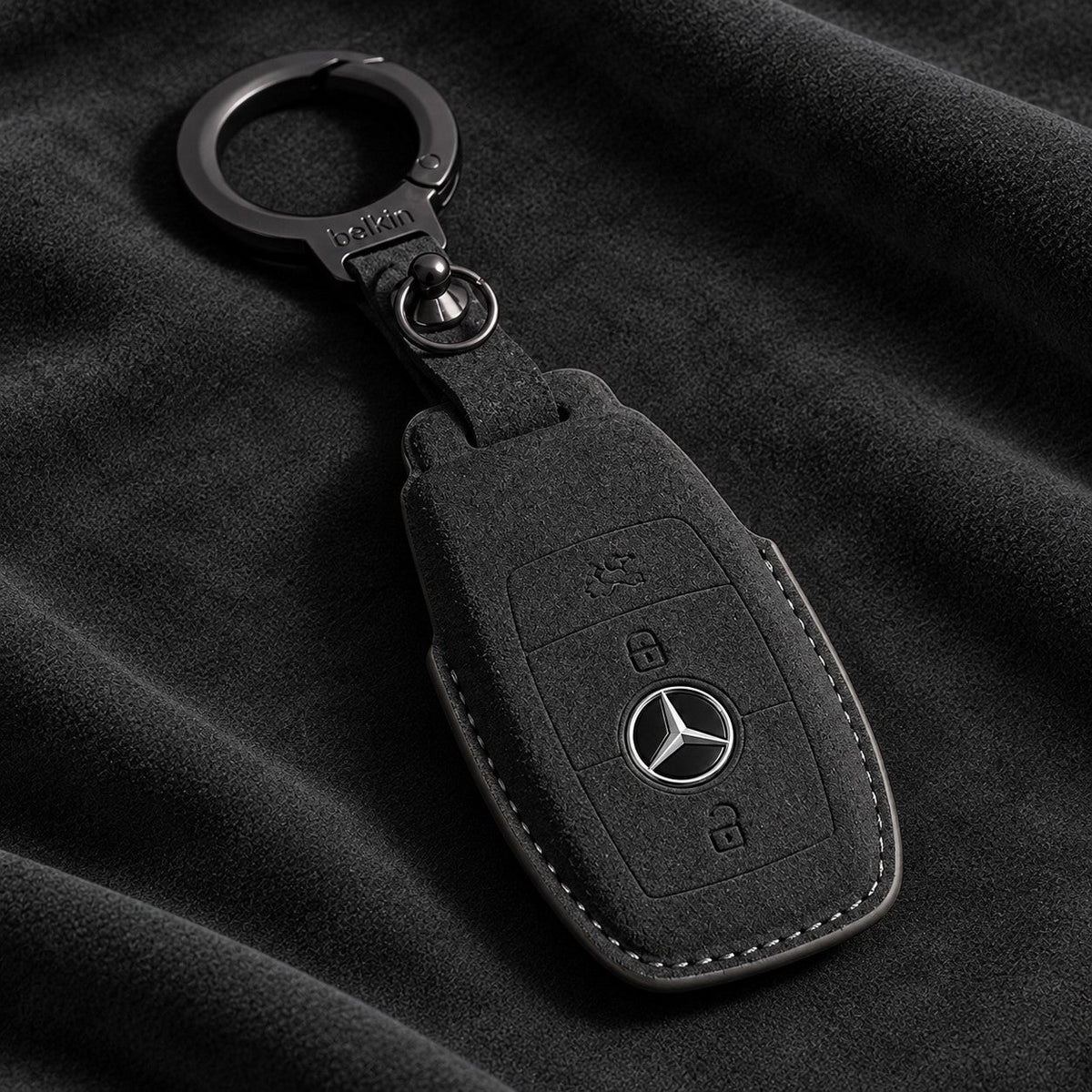 Valenci Keys Mercedes-Benz suede key cover — Type C, Black