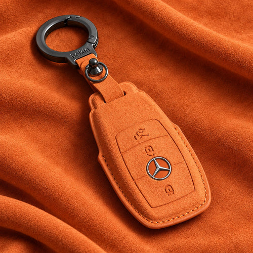 Valenci Keys Mercedes-Benz suede key cover — Type C, Orange