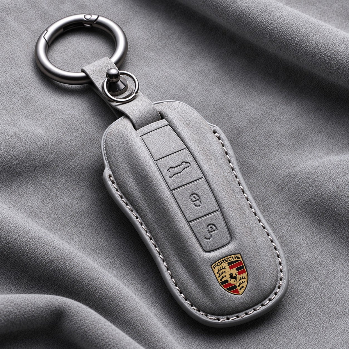 Valenci Keys Porsche suede key cover — Type A, Gray