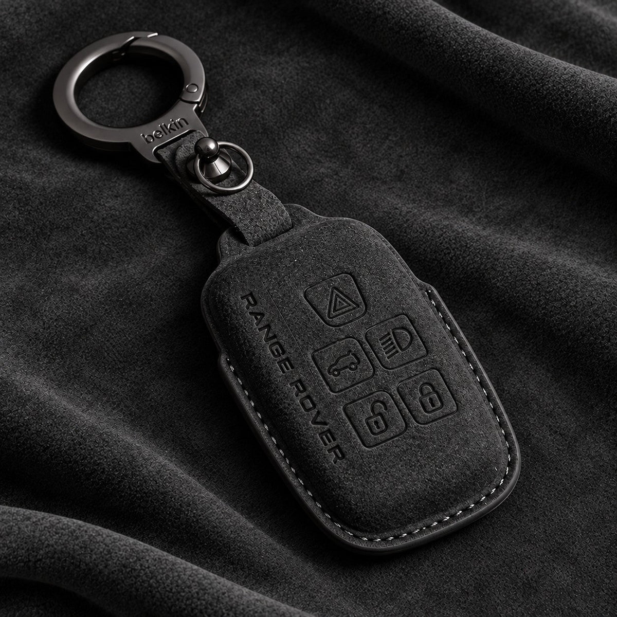 Valenci Keys Range Rover suede key cover — Type A, Black